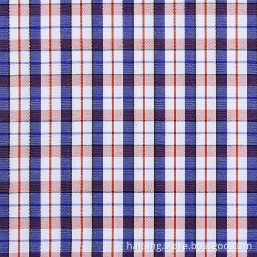 Check Polyester fabric Bright Woven Cloth Smooth Shirt